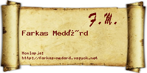 Farkas Medárd névjegykártya