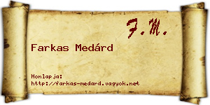 Farkas Medárd névjegykártya
